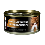 AnimAll Консервы для кошек, курица с креветками, 85 г