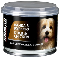 AnimAll Консерви для собак, качка з куркой в ніжному желе, 195 г