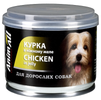 AnimAll Консерви для собак, курка в ніжному желе, 195 г