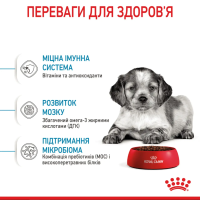Royal Canin Medium Puppy Сухий повнораціонний корм для цуценят середніх порід до 12 місяців, 4 кг