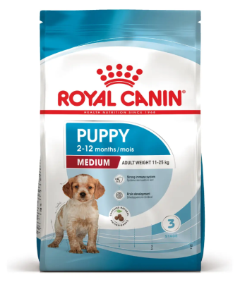 Royal Canin Medium Puppy Сухий повнораціонний корм для цуценят середніх порід до 12 місяців, 4 кг