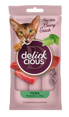 Delickcious Tuna Кремові ласощі для котів тунець з додаванням алое, 1 х 15 г