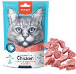 Wanpy Chicken Jerky & Codfish Hearts Ласощі для котів сердечка з курки і тріски, 80 г