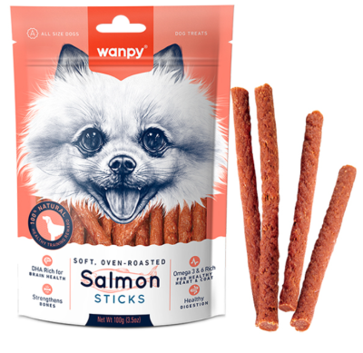 Wanpy Salmon Sticks Лакомство для собак, палочки с лососем, 100 г