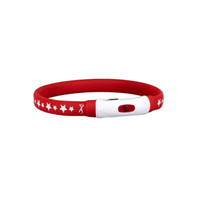 AnimAll LED-нашийник для собак, з зарядним USB-кабелем, колір червоний, 40 см