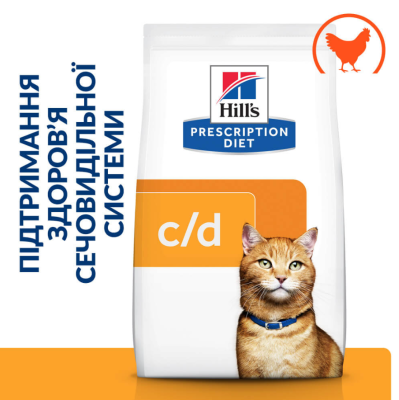 Hill's Prescription Diet Feline c/d Multicare Urinary Care Сухий ветеринарний корм для котів, з куркою, 400 г
