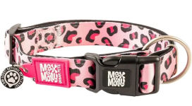 Max & Molly Smart ID Collar Leopard Pink Ошейник для собак с принтом Розовый с леопардовым, L, Ш 25 мм, Д 39-62 см
