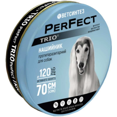 PerFect TRIO Нашийник від бліх та кліщів для собак, 70 см соти, синій