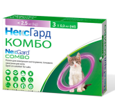 NexGard Combo Краплі від бліх, кліщів і гельмінтів для кішок і кошенят від 8-тижневого віку масою до 2.5 кг