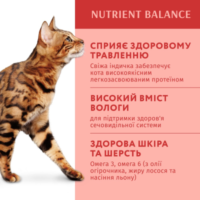 Optimeal Вологий корм для дорослих котів з індичкою у гарбузовому соусі, 85 г