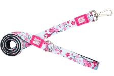 Max & Molly Short Leash Cherry Bloom Повідець короткий для собак з принтом Вишневий цвіт, S, Ш 15 мм, Д 120 см