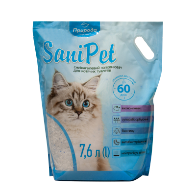 Sani Pet Наповнювач для котячого туалету силікагелевий 7,6 л