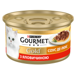 Purina Gourmet Gold Консервований корм для кішок, Соус Де-Люкс з яловичиною 85 г