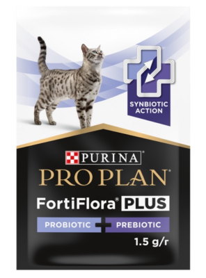 Purina Pro Plan FortiFlora Plus Пробіотик із пребіотиком для дорослих котів і кошенят для підтримання нормальної міклофлори кишківника, 1.5 г х 1 саше