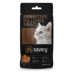 Savory Cats Snacks Pillows Sensitive Хрумкі ласощі для дорослих котів з чутливим травленням, 60 г