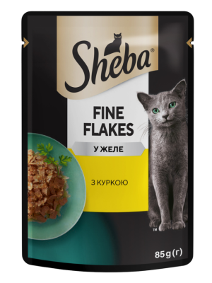 Sheba Fine Flakes Вологий корм для котів, з куркою в желе, 85 г