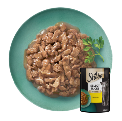 Sheba Selection in Sauce Вологий корм для котів, з куркою в соусі, 85 г