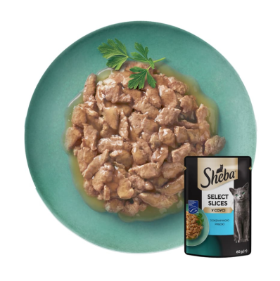 Sheba Selection in Sauce Вологий корм для котів, з океанічною рибою в соусі, 85 г