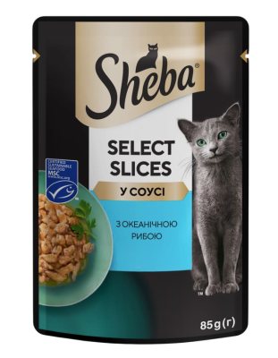 Sheba Selection in Sauce Вологий корм для котів, з океанічною рибою в соусі, 85 г