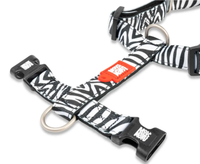 Max & Molly Urban Pets H-Harness Zebra Шлея для собак з принтом Зебра, S, Ш 15 мм, А:43-51 см, В:33,5-47 см