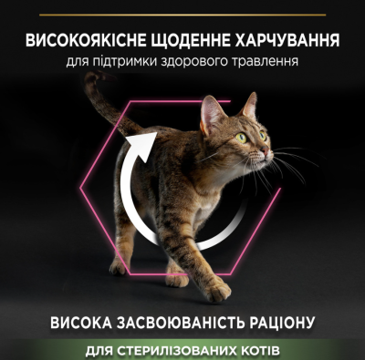 Purina Pro Plan Sterilised Adult 1+ Delicate Digestion Сухий дієтичний корм для дорослих стерилізованих котів з чутливою травною системою з куркою 400 г
