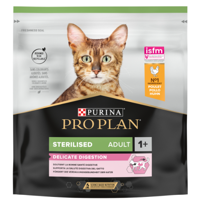 Purina Pro Plan Sterilised Adult 1+ Delicate Digestion Сухий дієтичний корм для дорослих стерилізованих котів з чутливою травною системою з куркою 400 г