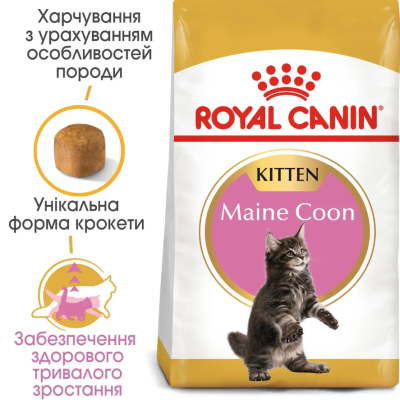 Royal Canin Maine Coon Kitten Сухий повнораціонний корм для кошенят мейн-кунів до 15 місяців, 400 г