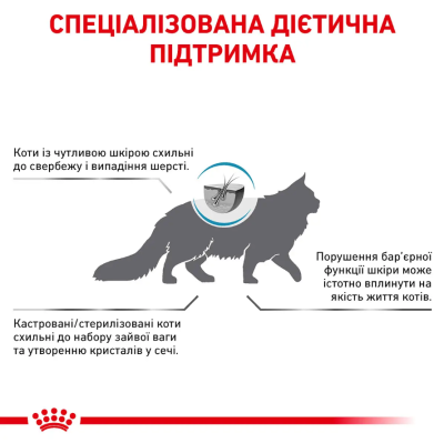 Royal Canin Skin & Coat Сухий ветеринарний корм для котів при дерматозе і випаданні шерсті, 400 г