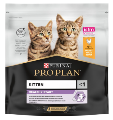Purina Pro Plan Kitten <1 Healthy Start Сухий повнораціонний корм для кошенят з куркою 400 г