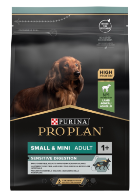Purina Pro Plan Small & Mini Adult 1+ Sensitive Digestion Сухий повнораціонний корм для дорослих собак дрібних порід з чутливим травленням, з ягням, НА ВАГУ