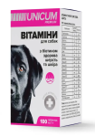 Unicum Premium "здорова шерсть і шкіра" Вітаміни для собак 100 таблеток, 100 г