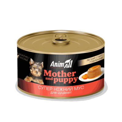 AnimAll Вологий корм легкий старт годування, для собак та цуценят, мус, 195 г