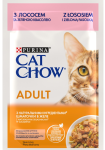 Purina Cat Chow Adult Вологий корм для кішок з лососем і зеленою квасолею, шматочки у підливці 85 г