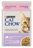 Purina Cat Chow Sensitive Вологий корм для котів з лососем та цукіні, шматочки в желе 85 г