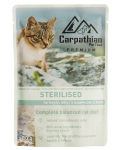 Carpathian Pet Food STERILISED Полнорационный влажный премиум корм для стерилизованных/кастрированных кошек всех пород с индейкой в ​​желе, 80 г