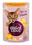 Delickcious Вологий корм для котів кролик, тропічні фрукти, овочі, 80 г