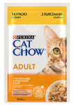 Purina Cat Chow Adult Вологий корм для дорослих котів з куркою та цукіні, шматочки в желе 85 г