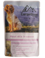 Carpathian Pet Food Вологий корм для собак М'ясне асорті в соусі (курка, яловичина, індичка, риба), 100 г