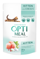 Optimeal Вологий корм для кошенят з куркою в соусі, 85 г