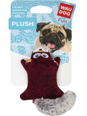 WAUDOG Fun Plush Іграшка для собак Білка, трикотаж, S, Ш 4 см, Д 9 см