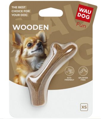 WAUDOG Fun Wooden Іграшка для собак Ріг жувальний, дерево, полімер, розмір XS, 10 см